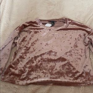 Pink velvet long sleeve tee